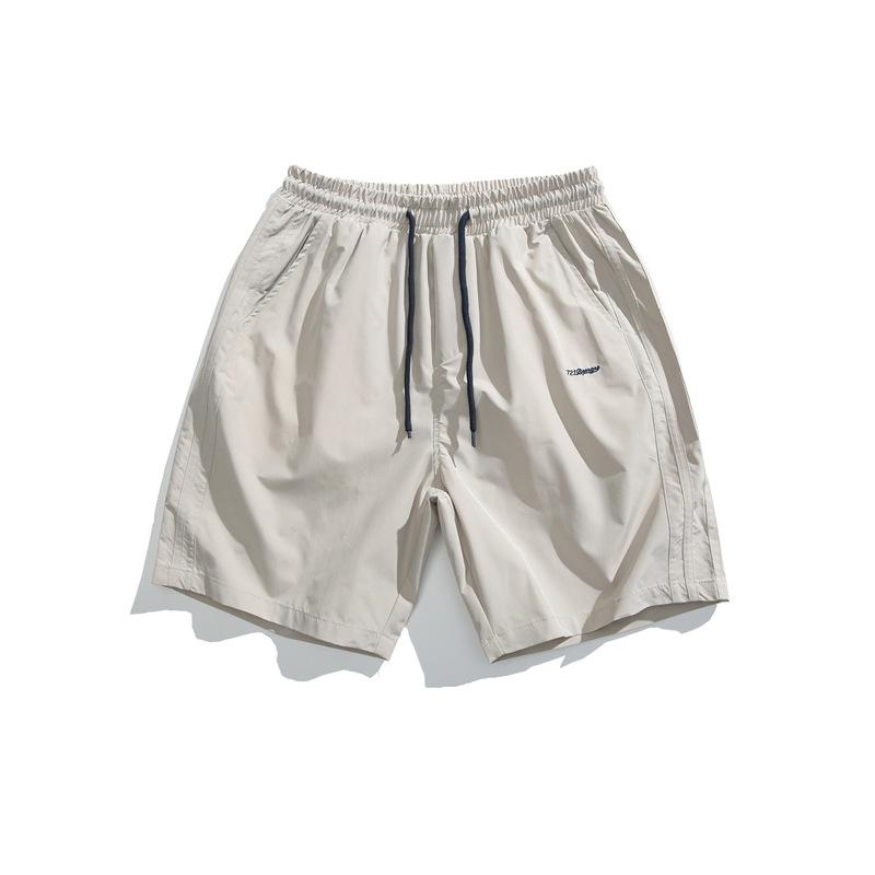 ハーフパンツ メンズ トレンド シンプル カジュアル スポーツ 無地 通気性 快適 微ストレッチ ストレート ポリエステル 春夏 カーキ パープル ブラック