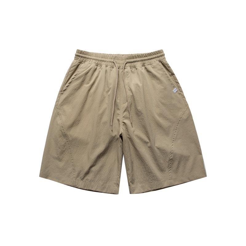 ショートパンツ メンズ レトロ ベーシック ドローストリング 速乾 ビッグシルエット ゆったり カジュアル スポーツ ポリエステル カーキ ミリタリーグリーン グレージュ 春夏