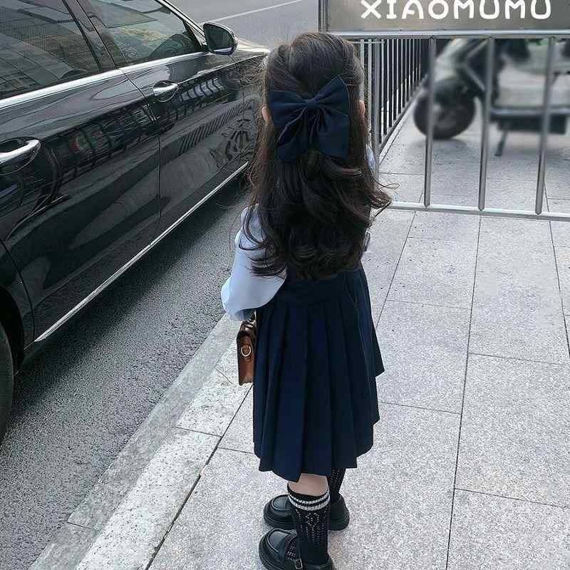 ワンピース キッズ 女の子 学院風 切り替え 韓国 プリンセス風 おしゃれ かわいい フォーマル 通学 発表会 お出かけ 普段着 秋物 長袖 Aライン 子供服 ポリエステル ガールズ