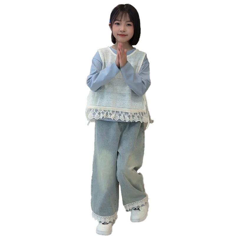 子供服 女の子 ジュニア ガールズ 春秋 セットアップ 韓国ファッション お洒落 パンツ 長ズボン 長袖 綿 柔らかい 快適 普段使い お出かけ着 小中学生 カジュアル