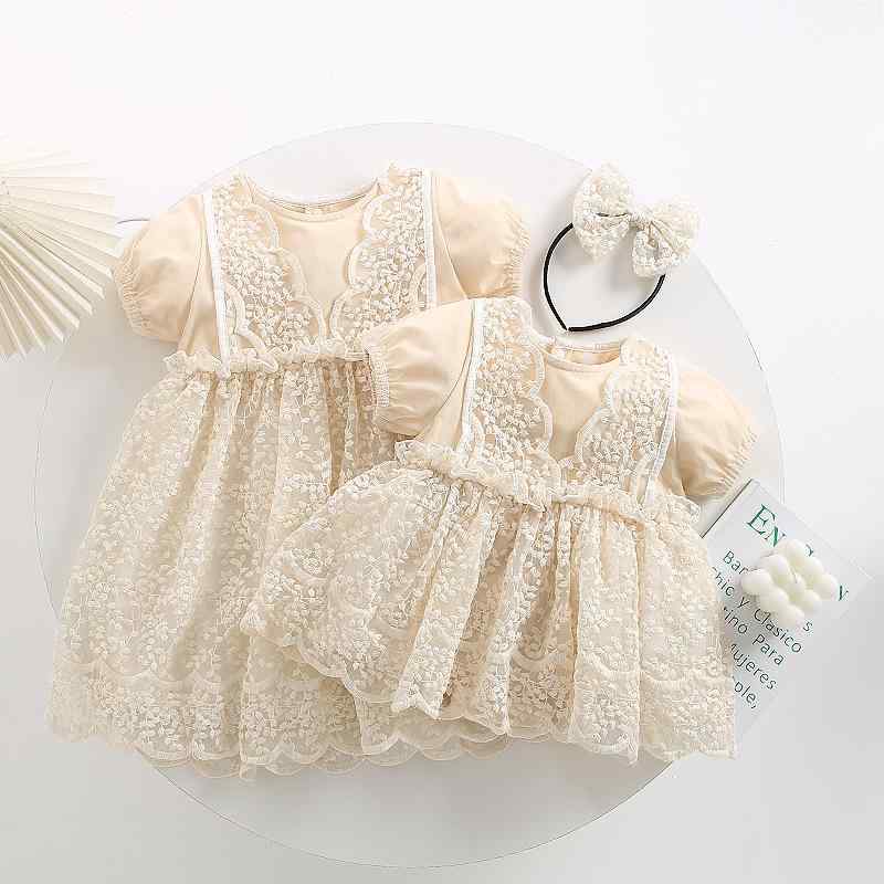 ベビーロンパース 女の子 乳幼児 半袖 レース チュール フリル ワンピース風 コットン かわいい 春夏 ベビー服 お出かけ着 肌に優しい セレモニーウェア