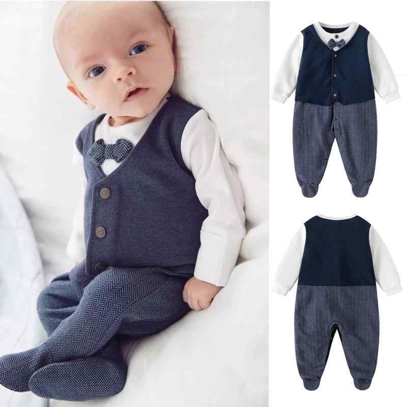 ベビーフォーマル 男の子 新生児 ロンパース カバーオール 長袖 紳士服 セレモニードレス お宮参り お食い初め 100日祝い ファーストバースデー コットン 前開き スクール風 チェック柄