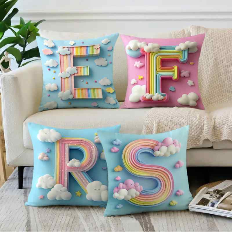 新品 HOTEL SLY アルファベット クッション 枕 立体文字 生地 美品 楽天市場】イニシャル クッション A〜Z 38cm×30cm カラフル 韓国 北欧