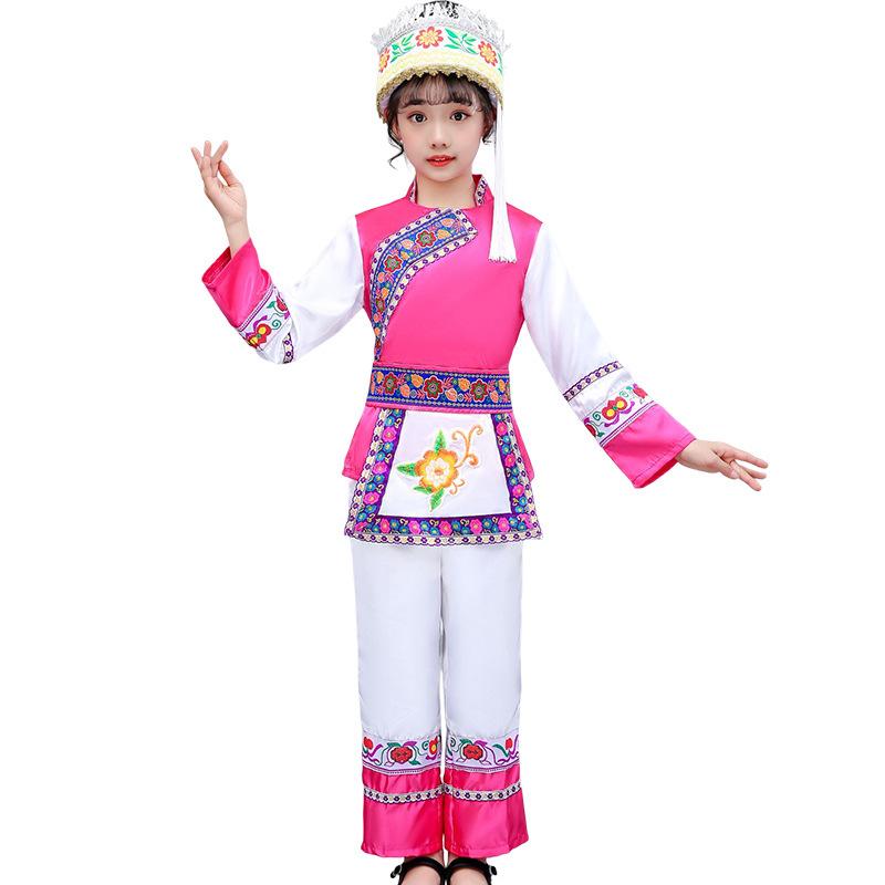 子供 キッズ 男の子 女の子 兼用 白族 少数民族服 民族衣装 舞台衣装 発表会 ダンス イベント コスチューム 仮装 記念撮影 学園祭 文化祭 演出服 ポリエステル