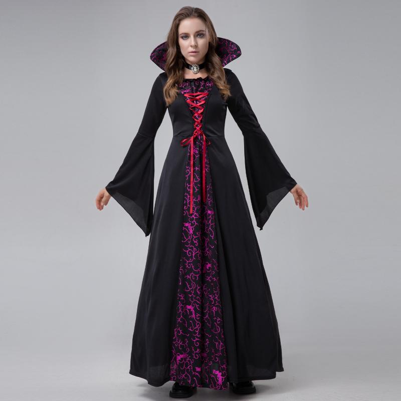 コスチューム レディース ハロウィン 吸血鬼 魔女 中世 宮廷 ゴシック レトロ ロングドレス ワンピース 仮装 イベント ポリエステル