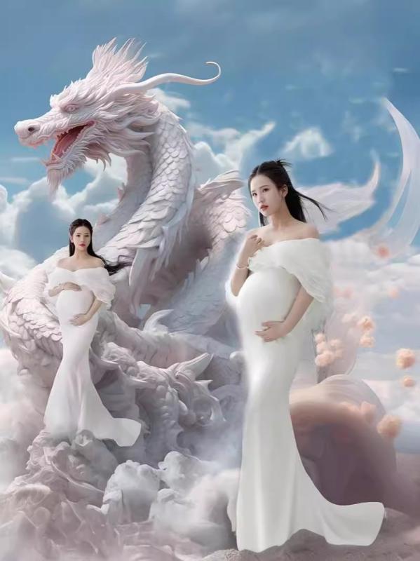 マタニティドレス 妊婦 映画化用 白いこと シフォン ロング丈 ギア 窈窕たる ふんわり 祝する第八芸術 映し絵 作業場映画化 窈窕たる プレ御っ母さん ポリエステル キッズ・ベビー・マタニティ-マタニティ・ママ用品