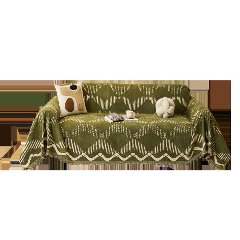 ソファカバー マルチクロス ソファブランケット 北欧 シンプル シェニール織 ストライプ柄 全面保護 一枚布 オールシーズン 2人掛け 3人掛け対応