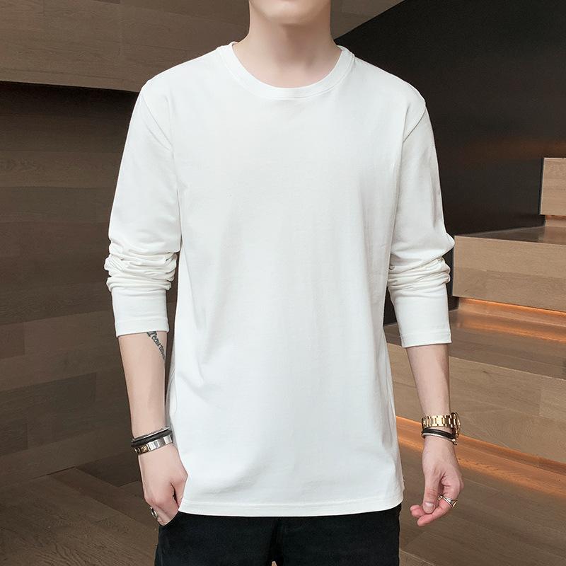 Tシャツ メンズ 長袖 クルーネック 綿 コットン ゆったり オーバーサイズ ストレートフィット カットソー インナー トップス 無地 普段使い デイリー カジュアル 韓国 春夏
