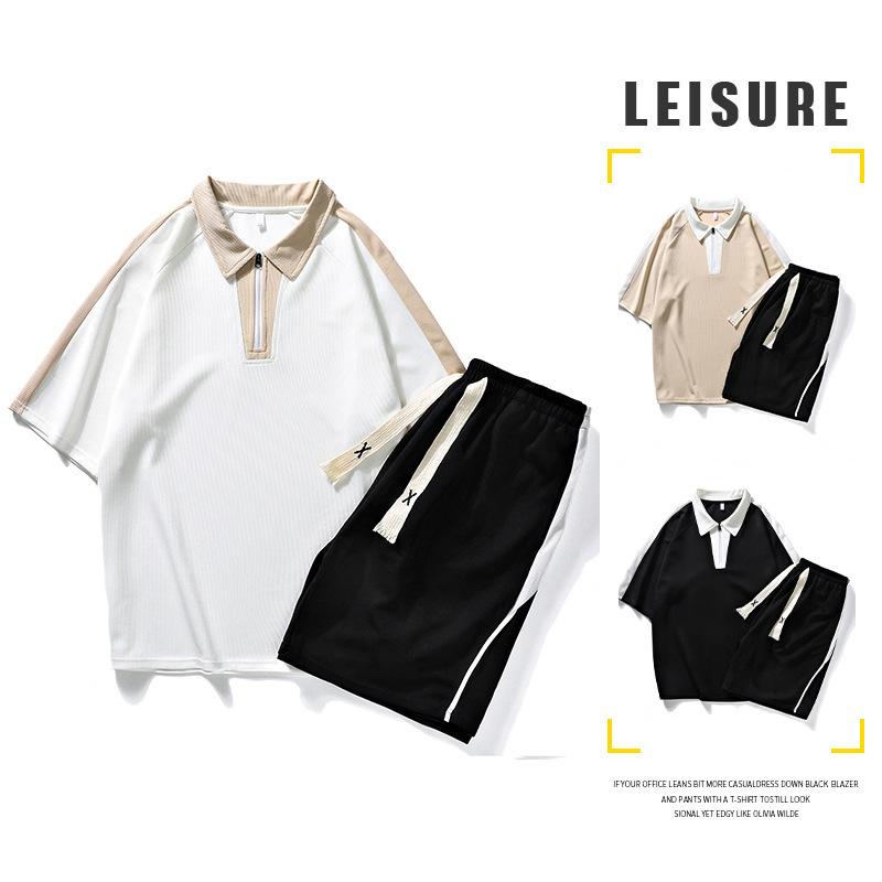 メンズ カジュアル セットアップ 2点セット 個性的 おしゃれ 半袖 Tシャツ カットソー 上下セット 接触冷感 薄手 スポーツ レジャー 普段着 着回し 春夏