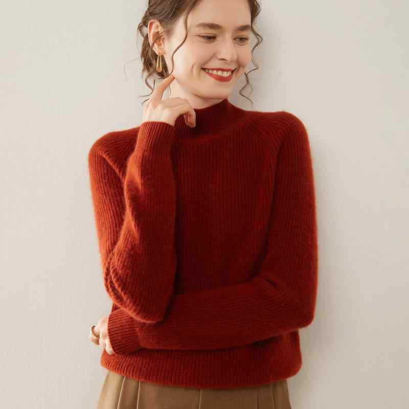 セーター レディース 厚手 ニット プルオーバー ゆったり オーバーサイズ モックネック 高級感 上品 長袖 インナー カジュアル 重ね着 秋冬