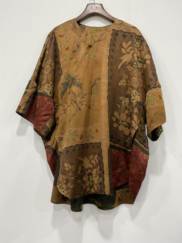トップス レディース 女性用 中華風 マダム服 大きいサイズ ゆったり 香雲紗 絹 上質 厚手 レトロ ヴィンテージ風 茶芸服 形態安定 高級感 春夏