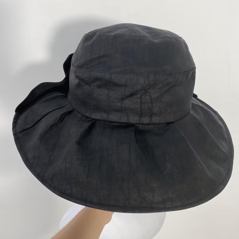 帽子 レディース 香雲紗 桑蚕糸 つば広 ハット ベルハット UVカット 紫外線対策 日よけ 通気性 防風 エレガント 上品 高級感 黒亀紋 ブラック 裏地綿 お出かけ 普段使い リゾート 旅行｜おうち健康生活