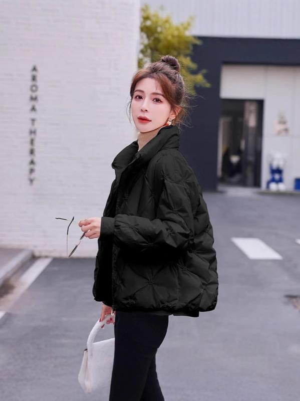 羽絨服 レディース 女性用 ショート丈 厚手 暖かい 90%ダウン 白ダックダウン ゆったり オーバーサイズ おしゃれ 防寒 秋冬 アウター 長袖 襟付き ファスナー ポケット付き ポリエステル素材 カジュアル 大人