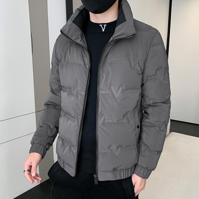 落ち込む上衣 メンズ 成人男性用 分かりやすい 水茎の跡 エン雇い主産業 無地 心地よい表現スタイル 軽さ か細い 細身 照明ランプ色合い 立ち襟 防寒 防風 保温 生あたたかい ポリエステル 秋冬