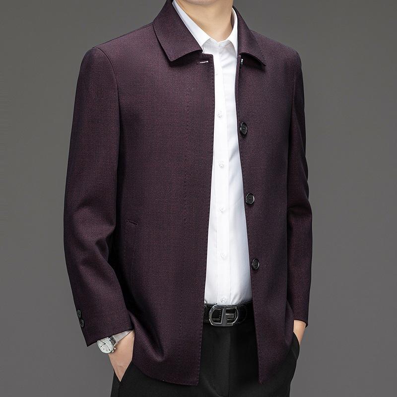 ジャケット メンズ 男性用 中高年向け 高級感 ウール混 春秋冬 ビジネス フォーマル 通勤 カジュアル ショート丈 テーラードカラー 通気性 防水 防風 形態安定 無地 多ポケット リラックスフィット｜おうち健康生活 9,313円