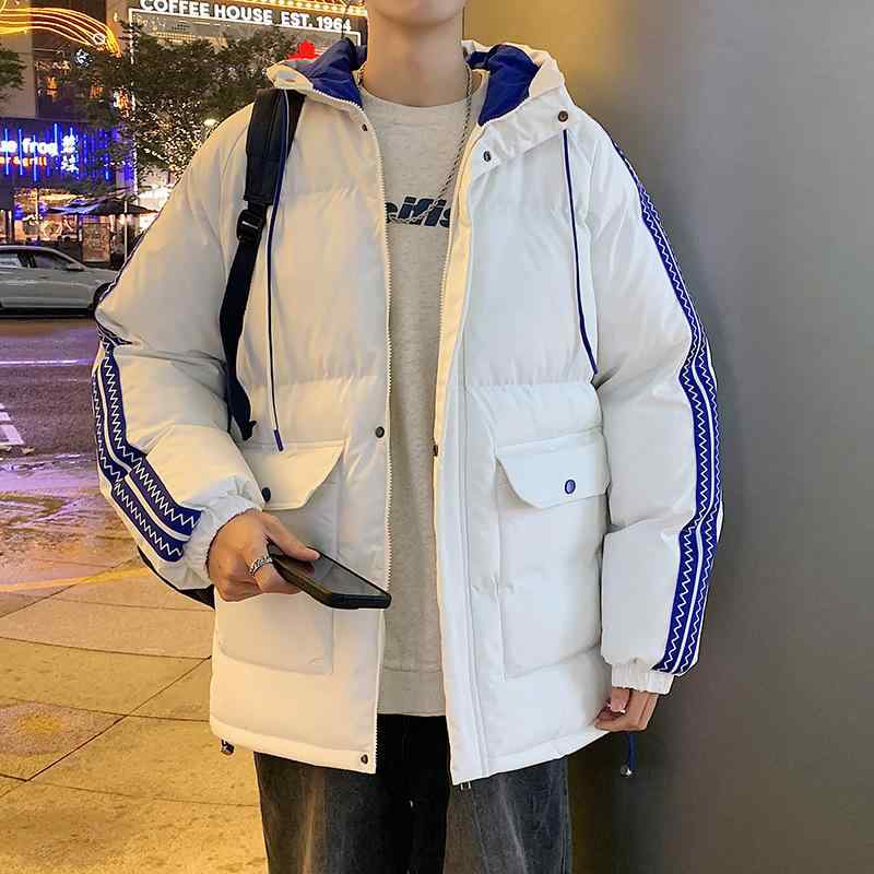 アウター メンズ 男性用 中綿コート ワーク コットン素材 厚手 防寒着 ビッグシルエット 大きいサイズ 多機能ポケット ストリートファッション 秋冬 普段使い おしゃれ 白 黒 ベージュ