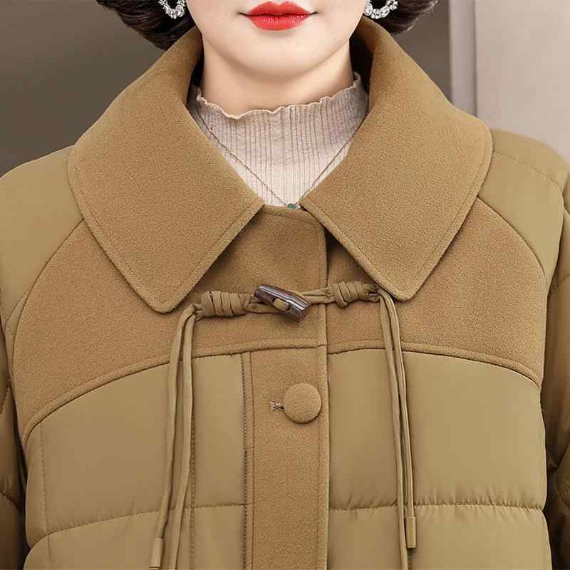 中綿コート ミセス レディース ママ 女性用 裏ボア 裏起毛 厚手 防寒 保温 暖かい 襟付き テーラードカラー 上品 オフィス 通勤 カジュアル アウター ポリエステル ブラウン系 イエロー系 秋冬