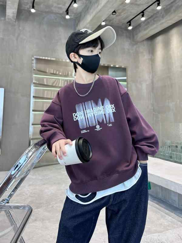 トレーナー キッズ 男児 裏起毛 秋冬 厚手 暖かい おしゃれ カジュアル スウェット プルオーバー コットンブレンド 普段使い 通学 プリント