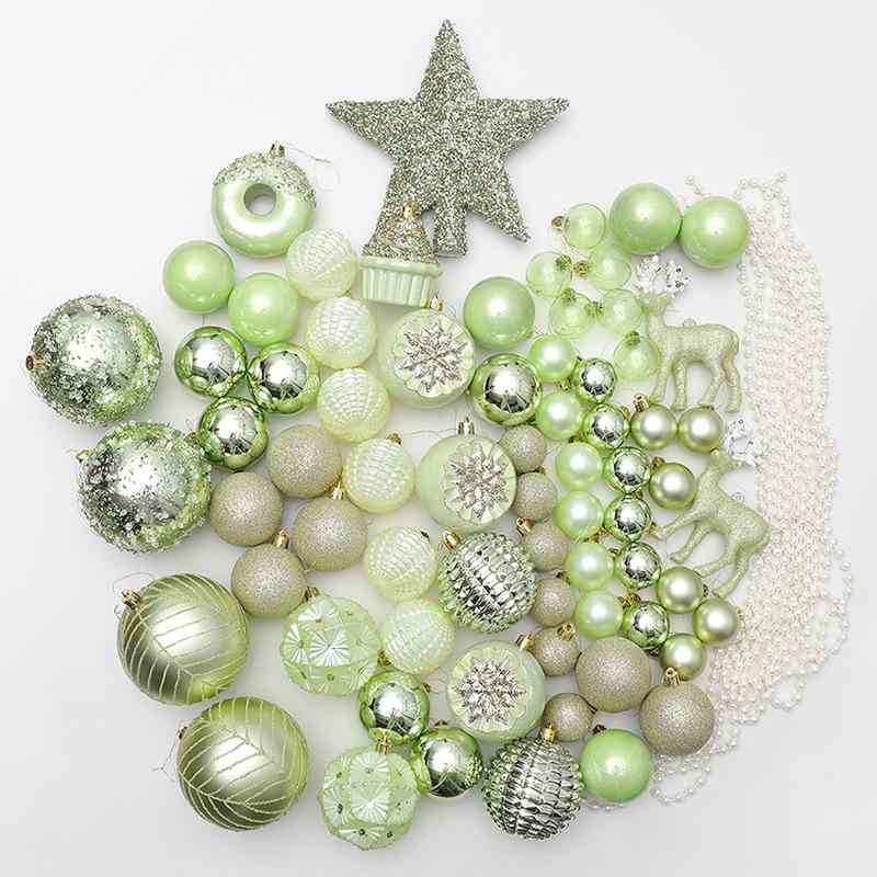 クリスマスオーナメント DIY セット ツリー飾り付け ヨーロッパ風 北欧風 パーティー イベント 店舗装飾 デコレーション ベルベット風 リボン付き ワインレッド シャンパンゴールド クリームグリーン