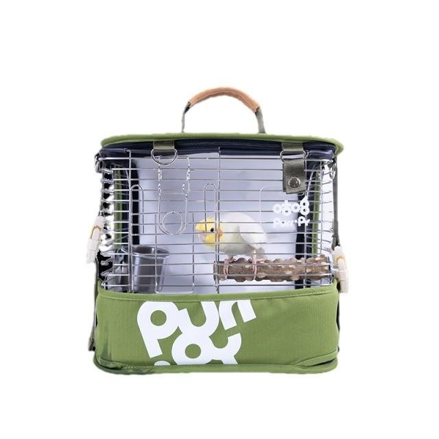 鳥用キャリーバッグ インコ 小型鳥 中型鳥 お出かけ 携帯用 透明窓 通気性 ステンレス製 オールシーズン対応 斜め掛けショルダー 移動用ケージ セキセイ オカメ コザクラインコ用 アボカドグリーン マンゴーオレンジ パープル