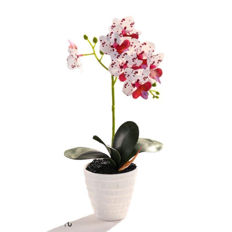 造花 胡蝶蘭 コチョウラン 8輪 鉢植え フェイクグリーン 卓上 インテリア 置物 リビング 書斎 オフィス デスク ミニ 小型 精巧 リアル フェイクフラワー 人工観葉植物