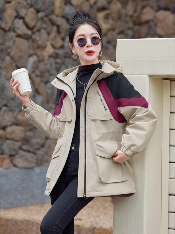 モッズコート レディース 秋冬 色彩設計うつり変わり ボンネット付き添い人 ゆったり 真っただ中丈 裏起毛 あったか 防寒 アウター 心地好い ポリエステル 黒いこと カーキ レディースファッション-コート・ジャケット