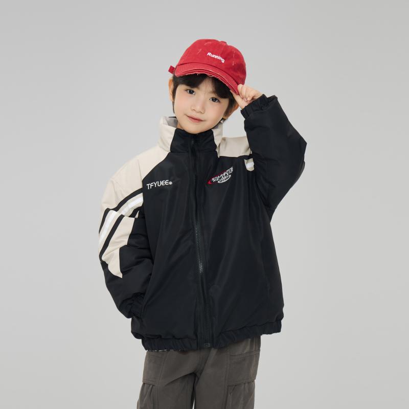 ダウンジャケット キッズ 男の子 ボーイズ ジュニア カジュアル ショート丈 秋冬 アルファベット刺繍 厚手 防寒 保温 リバーシブル フードなし ゆったり ソフト 通学 普段使い｜おうち健康生活