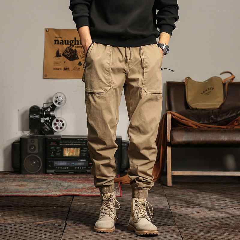カーゴパンツ メンズ スリム ジョガーパンツ テーパード 薄手 軽量 コットン 多ポケット 機能性 カジュアル 普段使い オールシーズン対応 微ストレッチ 無地 丈夫 快適
