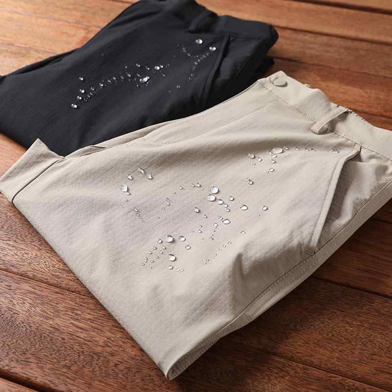 カジュアルパンツ メンズ 春夏 アウトドア 薄手 軽量 撥水 ストレッチ 通気性 ナイロン ストレート ロングパンツ デイリーユース スポーツ ブラック カーキ