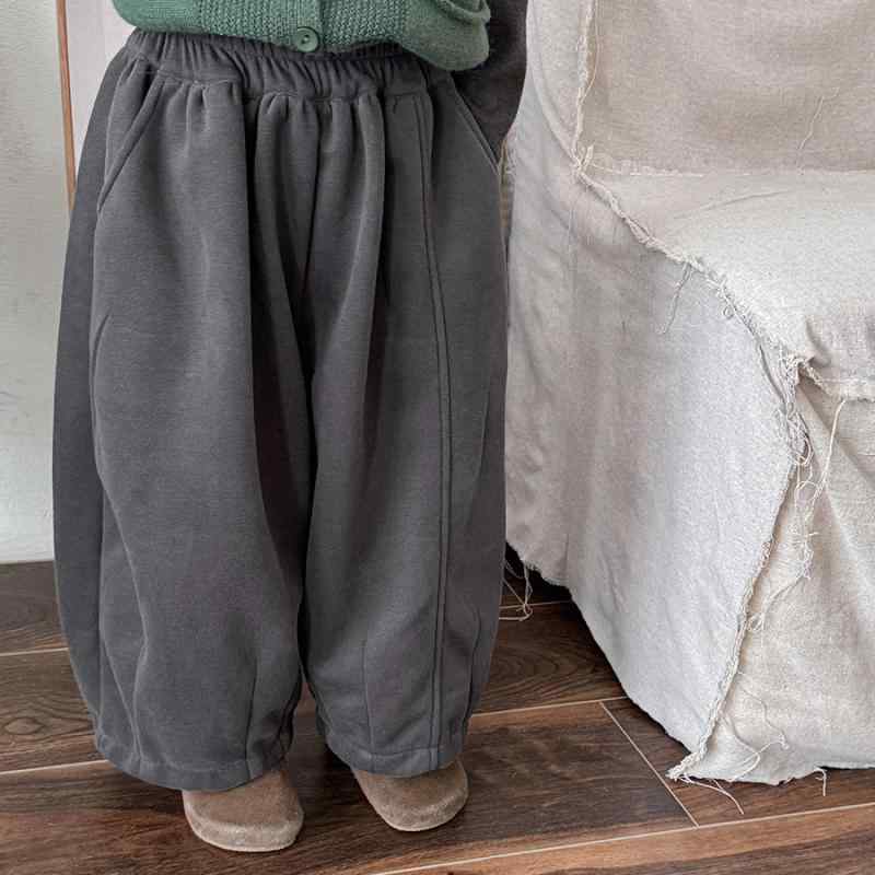 パンツ キッズ 男の子 女の子 ベビー 切り替え ニット スウェット 長ズボン ゆったり ルーズフィット 綿 コットン シンプル 無地 柔らか素材 カジュアル 春秋 グレー ブラック