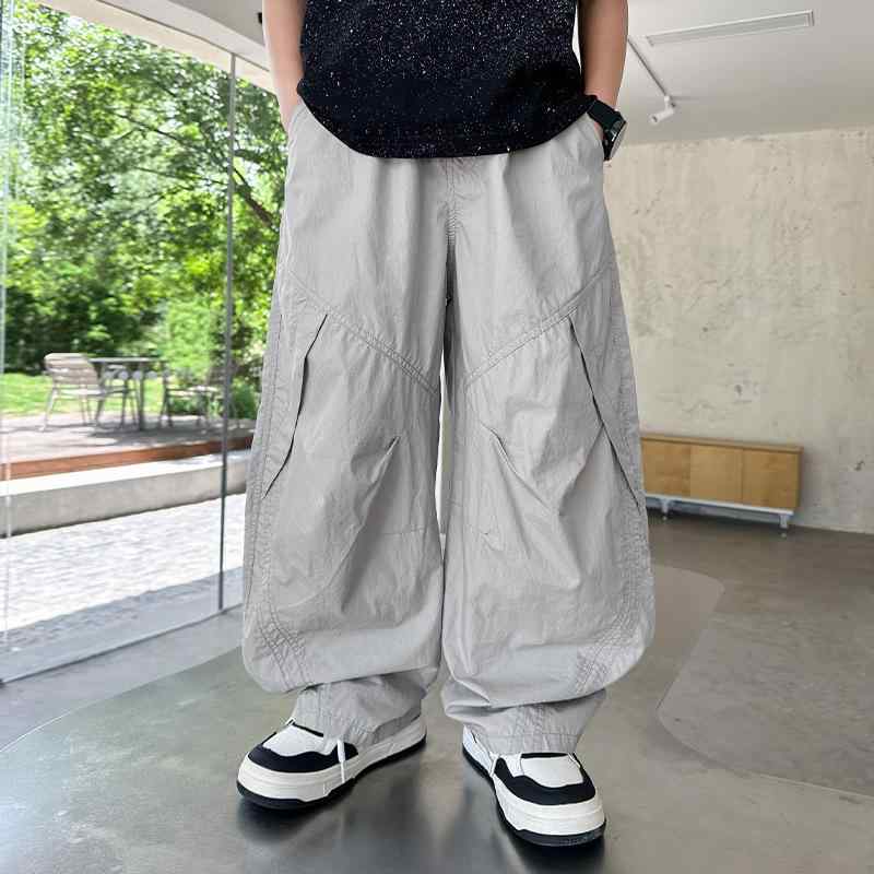 キッズ 男の子 パンツ ボーイズ 防蚊 虫よけ 春夏 薄手 ゆったり ルーズフィット カジュアル 綿混 ロング丈 普段使い 小学生 大童 ジュニア 通学 スポーツ レジャー 無地 グレー ネイビー