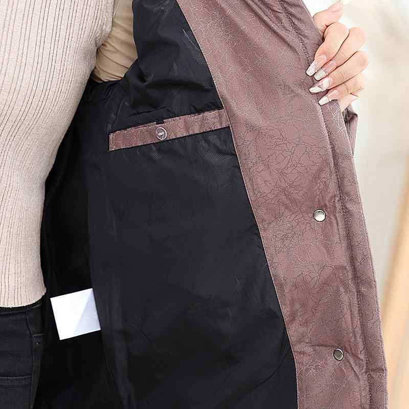 落ち込む厚地の外套 レディース 成人女性用 中高年 御っ母さん 亭主持ち 秋冬 真っただ中丈 朦々たる 防寒 あったか 落ち込む 照明ランプ色つや 今めかしい 可愛らしい ぶどう酒赤いこと アウター