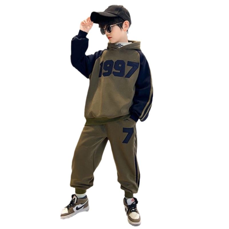 キッズ ジュニア 秋冬 裏起毛 厚手 スウェット 上下セット 綿 フード付き パーカー ジョガーパンツ スポーツウェア 運動着 カジュアル 普段着 暖かい おしゃれ ツーピース 保温