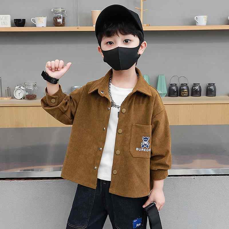 シャツ 男の子 キッズ コーデュロイ 長袖 襟付き おしゃれ カジュアル 春秋 アウター ジャケット トップス 普段使い 通学 羽織り カーキ アイボリー