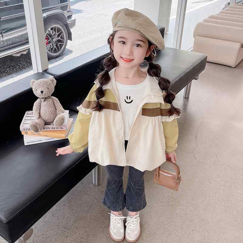 アウター 女の子 キッズ ベビー 春秋 フード付き リボン おしゃれ 柔らかい コットン混 ポリエステル 韓国 上着 ジャケット 羽織り 通園 通学 普段使い お出かけ