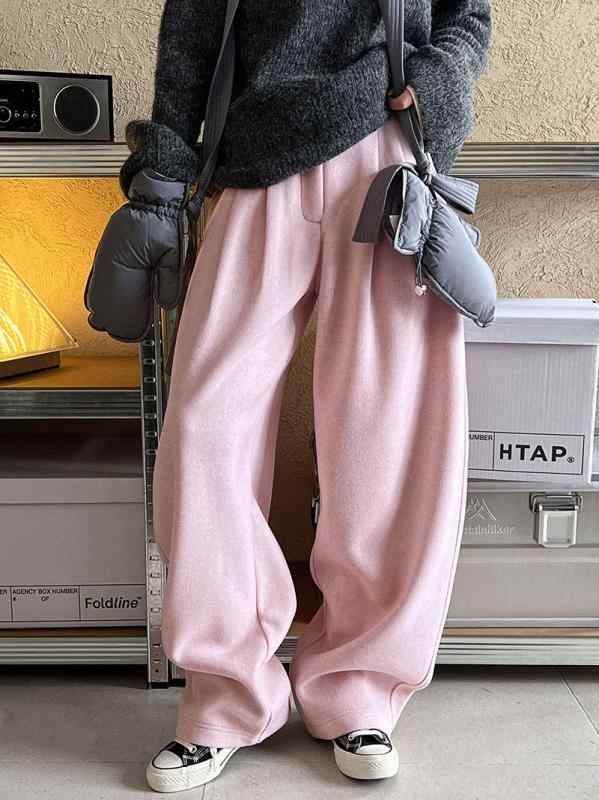 パンツ レディース 秋冬 ハイウエスト 厚手 フレアパンツ ウールブレンド フェイク ポリエステル混 細見え 着痩せ 韓国ファッション きれいめ 大人カジュアル 普段使い