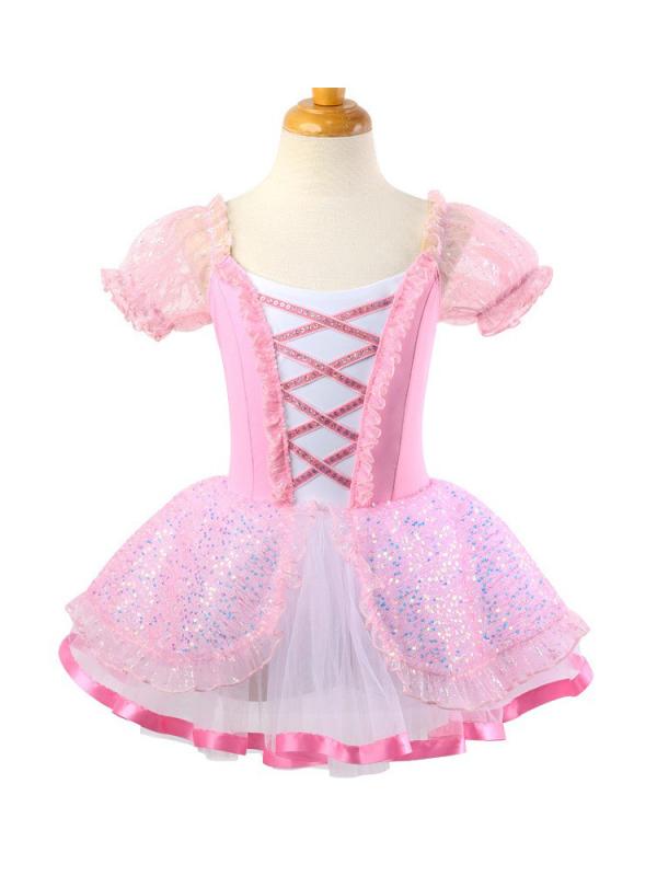 キッズ ドレス 女の子 スパンコール キラキラ チュール プリンセス お姫様 発表会 舞台 ステージ ダンス 合唱 コーラス カラフル レインボー ファンタジー 童話風