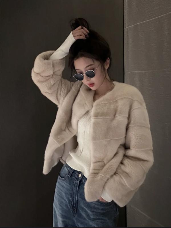 コート レディース 女性用 秋冬 フェイクファー エコファー アウター 保温 暖かい 防寒 上品 高見え ベルベット ベロア ふわふわ もこもこ ショート丈