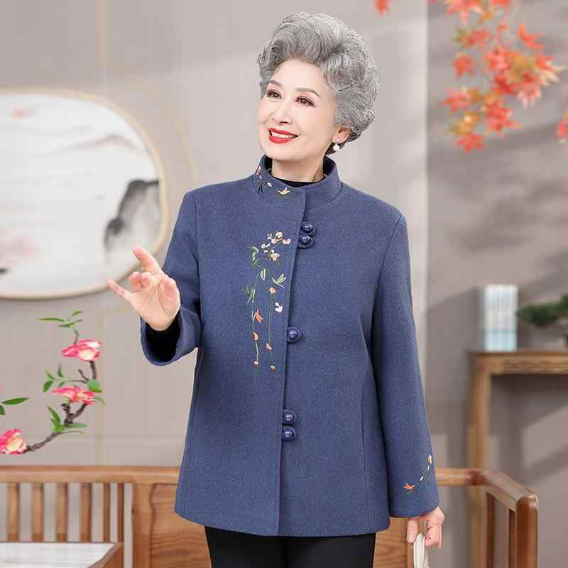 ジャケット レディース ミセス シニア 70代 80代 お母さん ウール メルトン コート アウター 上品 エレガント セットアップ 上下セット 春秋