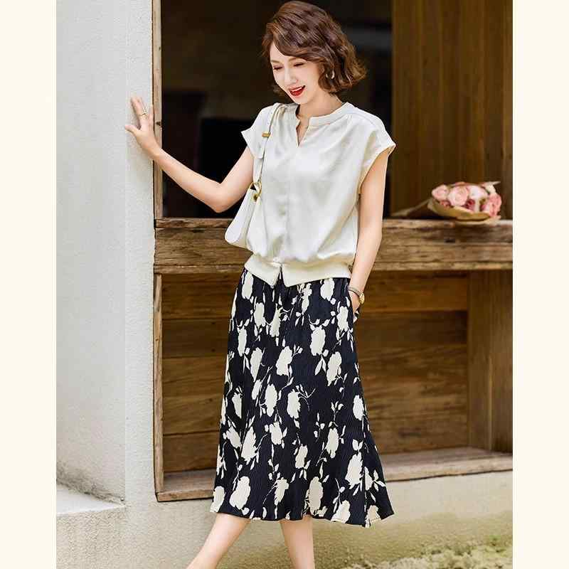 セットアップ ミセス 婦人服 春夏 Tシャツ カットソー ブラウス シャツ スカート 上下セット ツーピース 上品 エレガント きれいめ カジュアル 大人女性