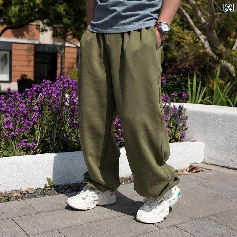 パンツ メンズ 大きいサイズ ビッグサイズ ゆったり ワイドシルエット スウェットパンツ トラックパンツ ジョガー ウエストゴム リラックスフィット カジュアル ストリート ヒップホップ ダンス ロング丈