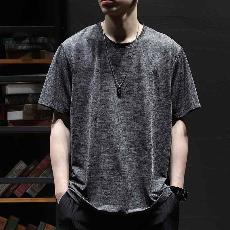 Tシャツ メンズ 半袖 クルーネック 接触冷感 吸湿速乾 薄手 伸縮性 ゆったり ビッグシルエット 無地 黒 快適 トレーニング ジム フィットネス スポーツウェア 普段使い カジュアル トップス 春夏