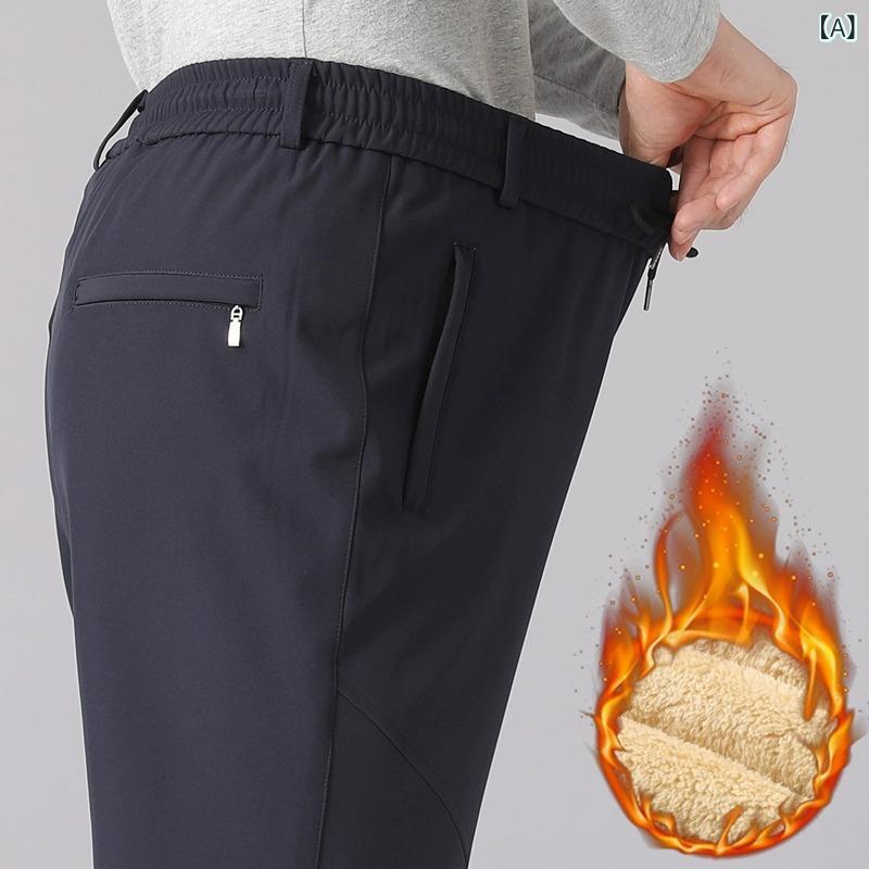 パンツ メンズ 中高年 高齢者 シープボア 裏起毛 厚手 コットン ウエストゴム イージーパンツ 防寒 暖かい カジュアル 普段使い 外出着 秋冬
