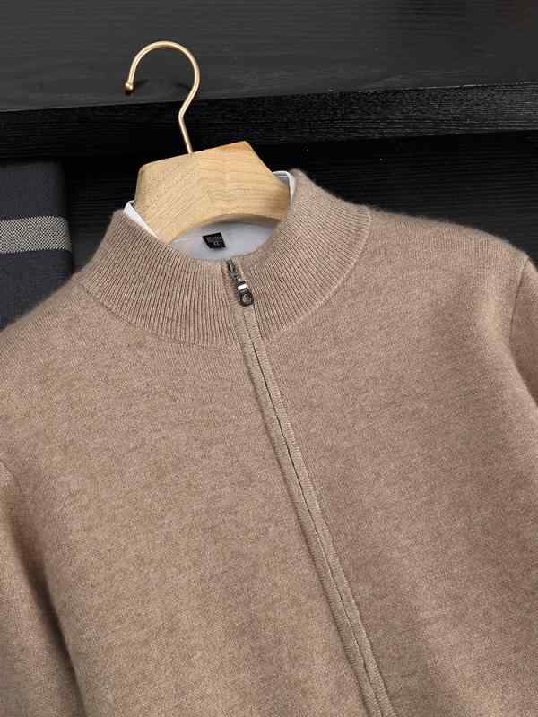ニット メンズ 男性用 秋冬 高級感 スタンドカラー ジップアップ ゆったり ルーズフィット 大きいサイズ ビッグサイズ セーター アウター トップス
