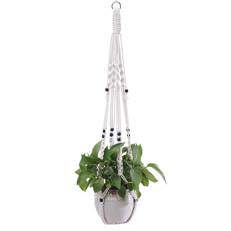 ハンギングバスケット プランター 鉢カバー 吊り下げネット マクラメ ハンドメイド 編み込み DIY 観葉植物 室内インテリア ナチュラル ボヘミアン 装飾
