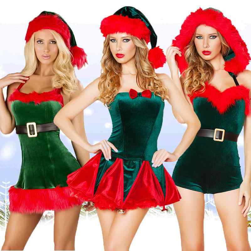 クリスマス コスチューム レディース 大人用 緑 グリーン 長毛 ふわふわ ファー ドレス ワンピース ロング丈 イベント パーティー 仮装 セクシー 制服風