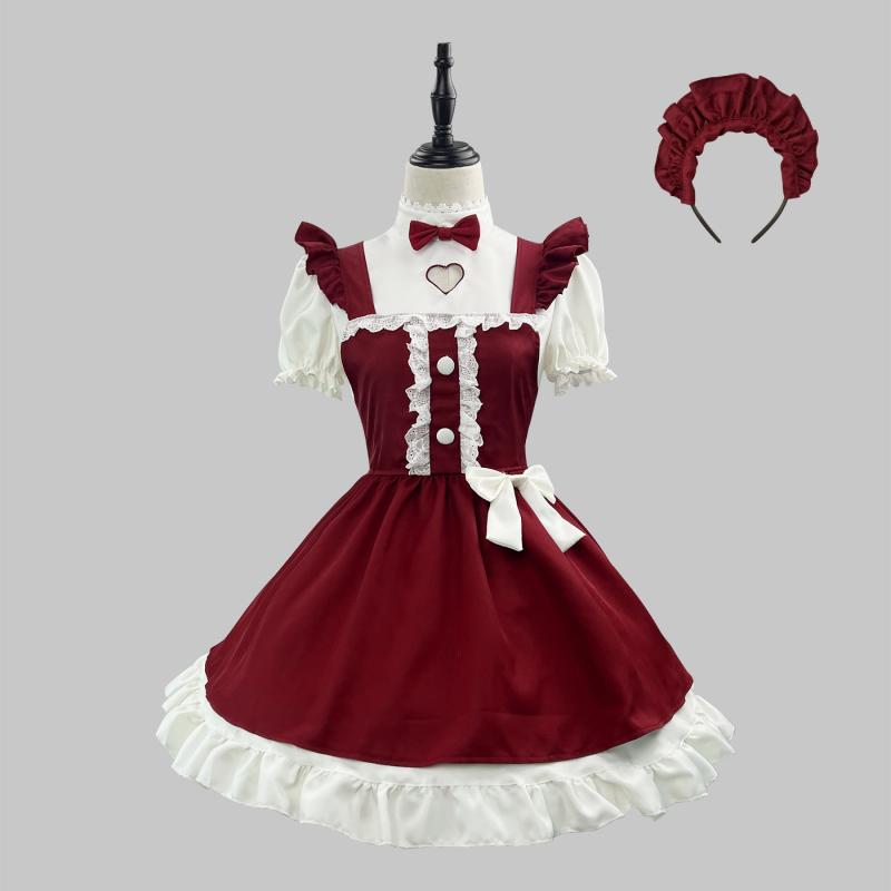 コスプレ レディース ロリータ メイド服 クリスマス 新春 二次元 衣装 かわいい ふんわり イベント パーティー 学園祭 文化祭 秋冬 なりきり 変装