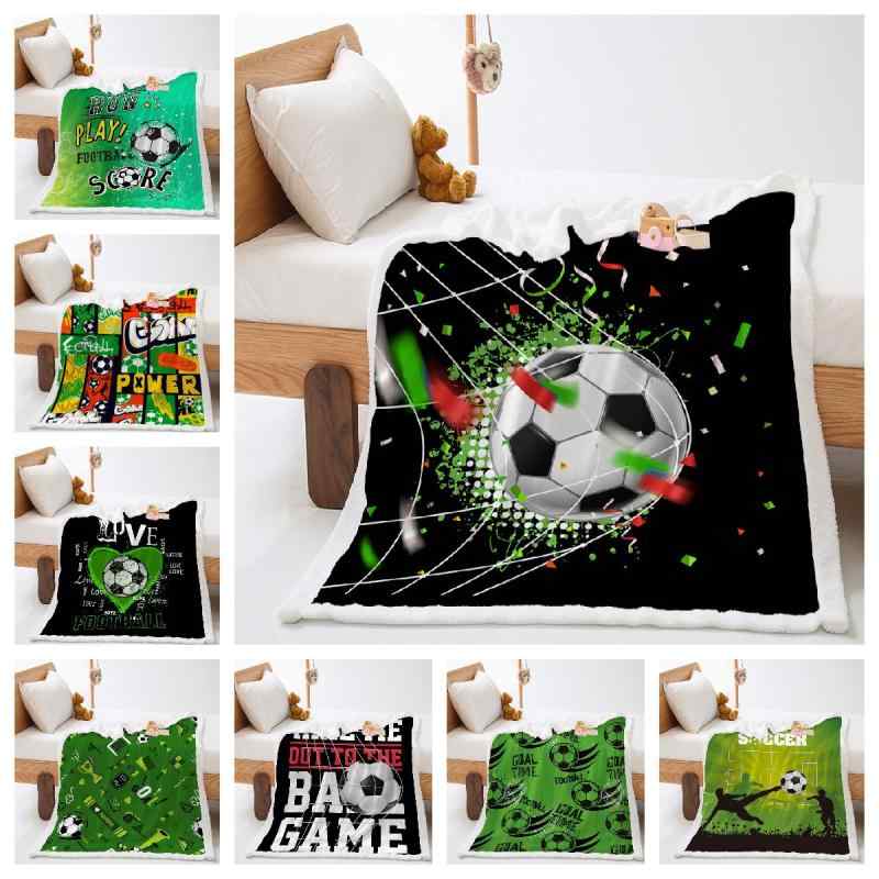 毛布 メンズ レディース ブランケット かわいい 動物 サッカー 柄 3D デジタル プリント フランネル ベルベット 超細 繊維 柔らかい 軽量 暖か オールシーズン 寝室 リビング 家庭 インテリア