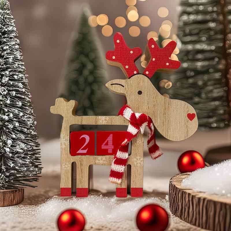 クリスマス 飾り物 木製 置物 トナカイ 立体 カレンダー かわいい カートゥーン ヨーロピアン アメリカン カントリー モダン シンプル インテリア｜おうち健康生活