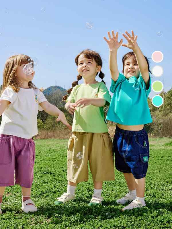 Tシャツ 子供 男の子 女の子 丸首 無地 接触冷感 半袖 綿混 ポリエステル 伸縮性 かわいい プリント カジュアル 夏 ピンク グリーン 白